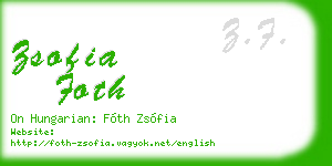 zsofia foth business card